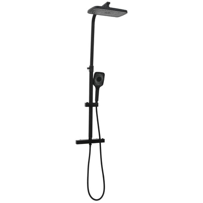 Dual Head Shower Set with Mixer and Hose Black Brass