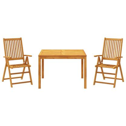 3 Piece Garden Dining Set Solid Wood Acacia