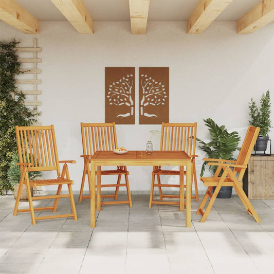 5 Piece Garden Dining Set Solid Wood Acacia