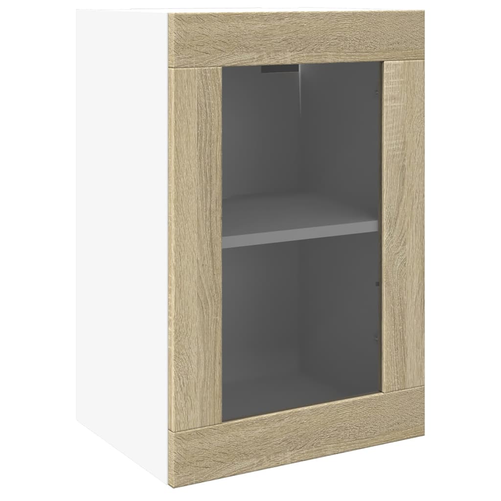 Hanging Glass Cabinet Sonoma Oak 40x31x60 cm Engineered Wood