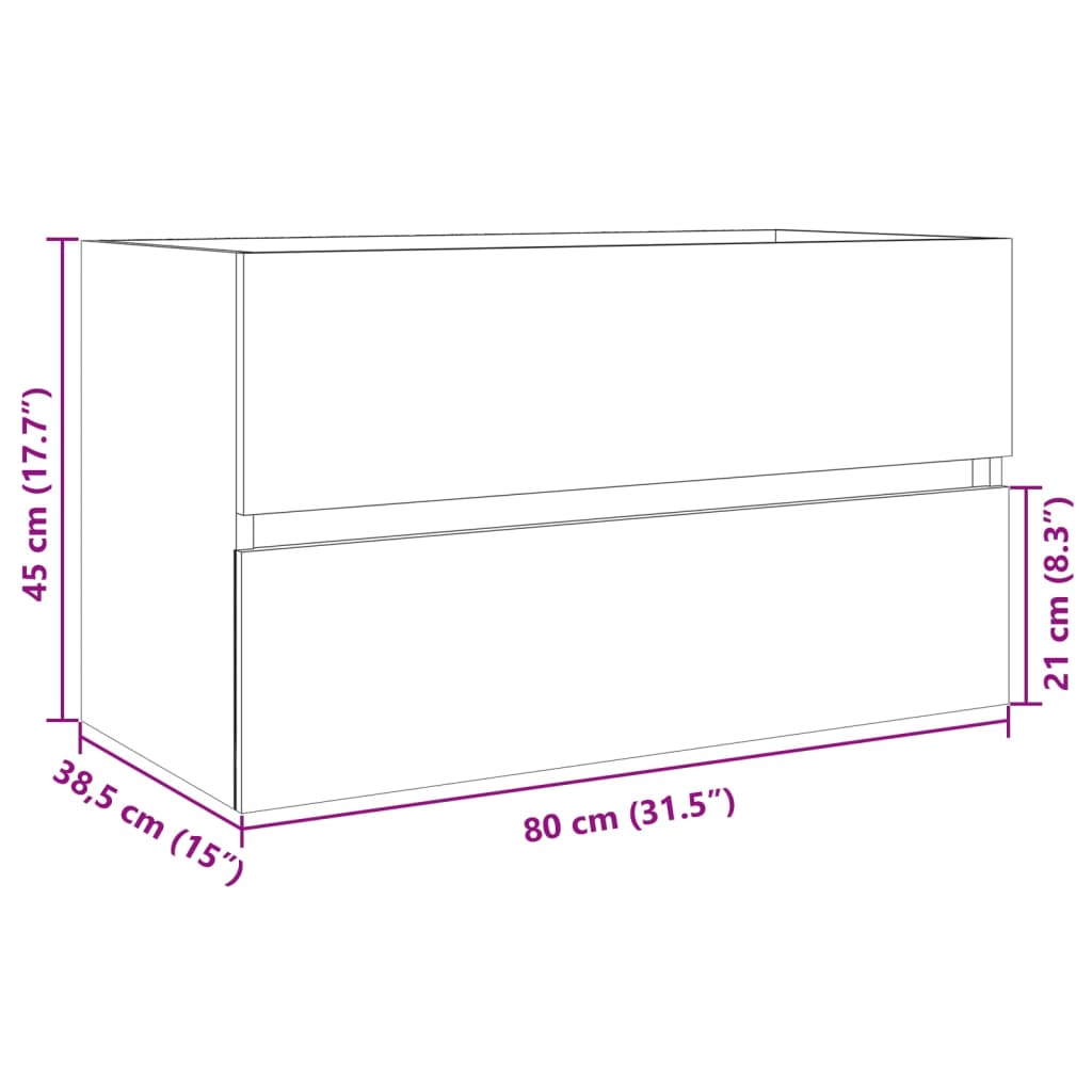 Sink Cabinet Sonoma Oak 80x38.5x45 cm Engineered Wood