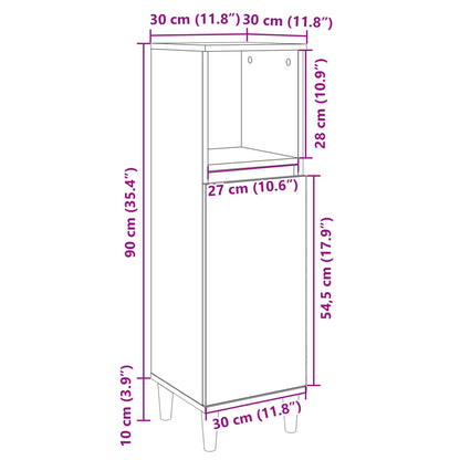 Bathroom Cabinet Sonoma Oak 30x30x100 cm Engineered Wood