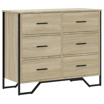 Chest of Drawers Sonoma Oak 91x35.5x74.5 cm Engineered wood