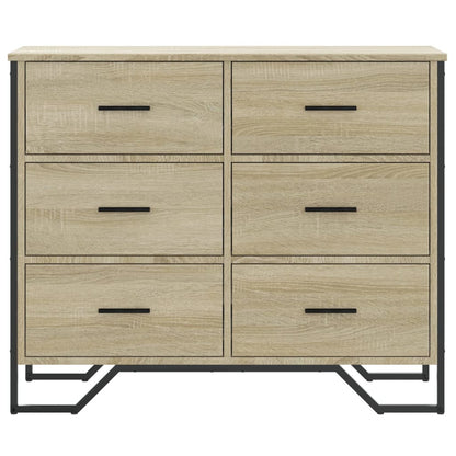 Chest of Drawers Sonoma Oak 91x35.5x74.5 cm Engineered wood