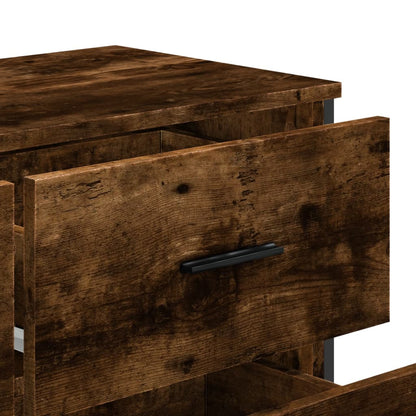 Chest of Drawers Smoked Oak 91x35.5x74.5 cm Engineered wood