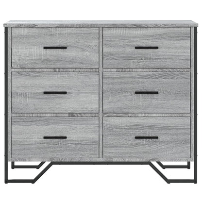 Chest of Drawers Grey Sonoma 91x35.5x74.5 cm Engineered wood