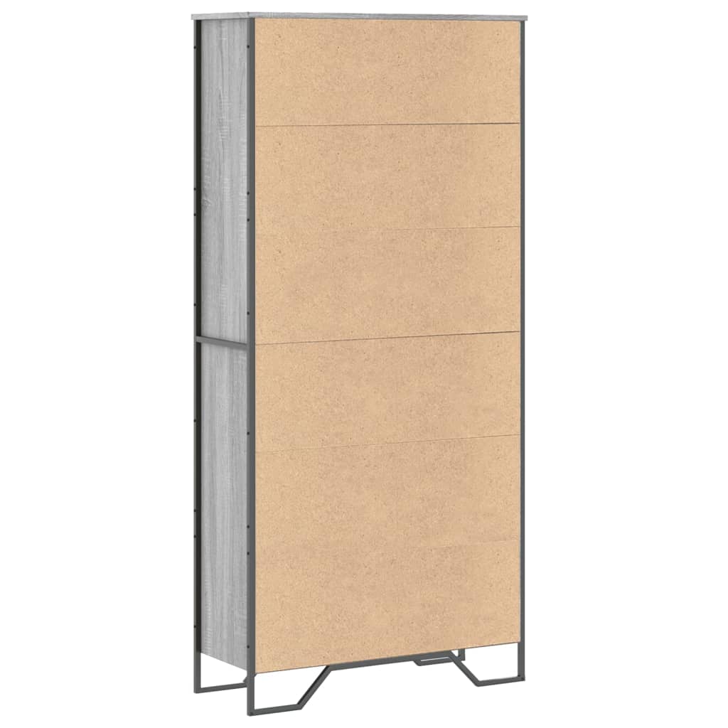 Book Cabinet Grey Sonoma 80x31x169 cm Engineered wood