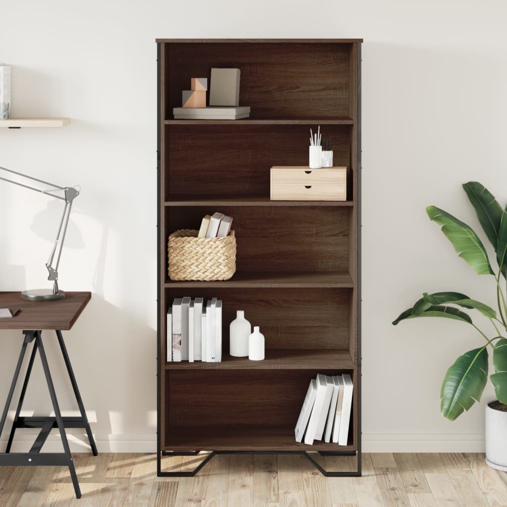 Book Cabinet Brown Oak 80x31x169 cm Engineered wood