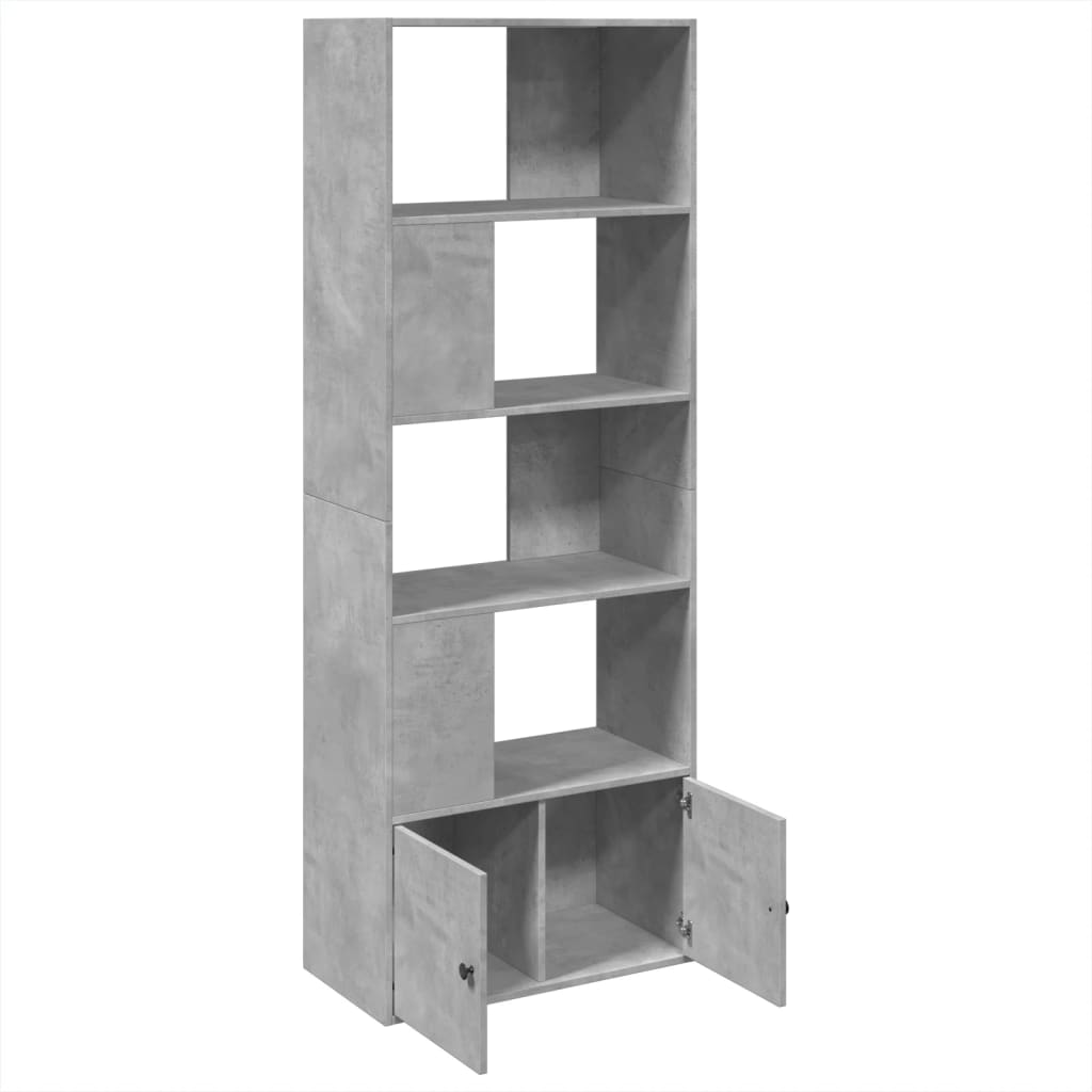 Bookcase Concrete Grey 70x36x189 cm Engineered Wood