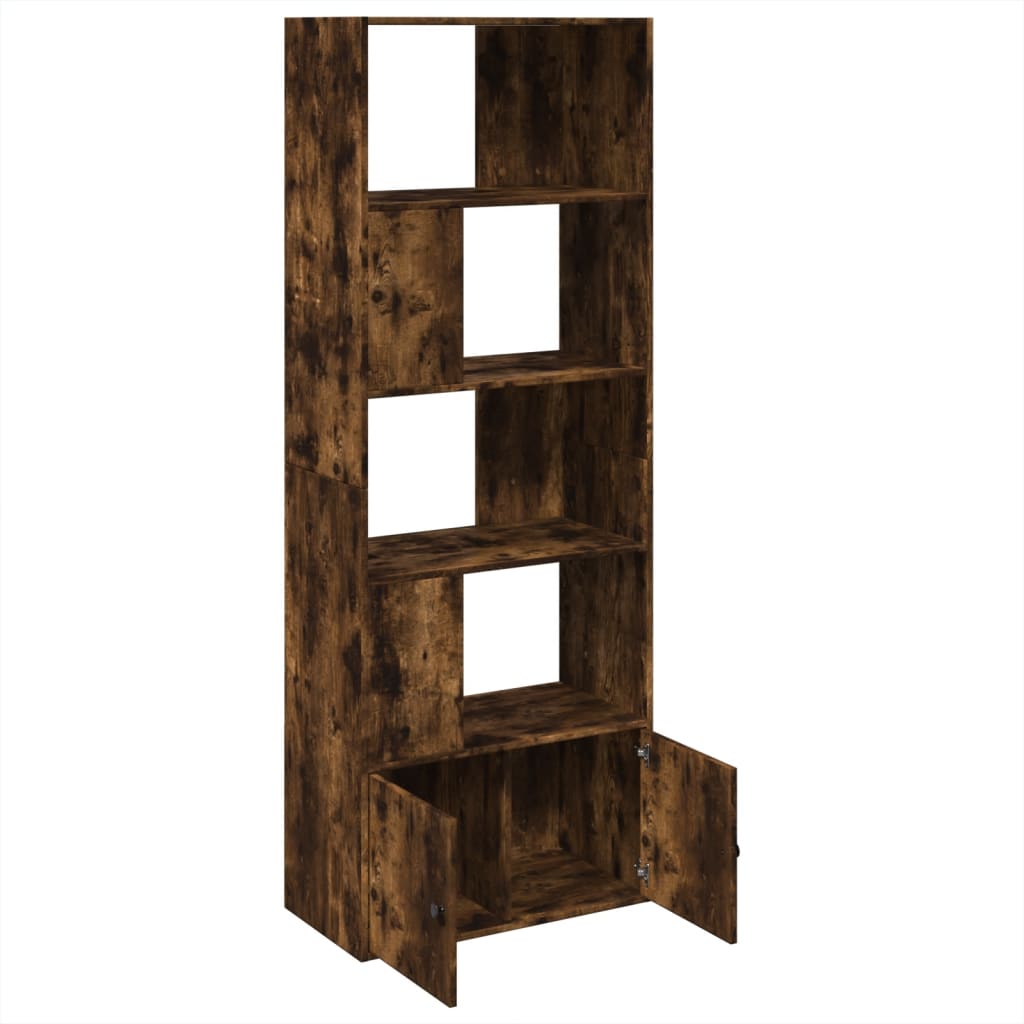 Bookcase Smoked Oak 70x36x189 cm Engineered Wood