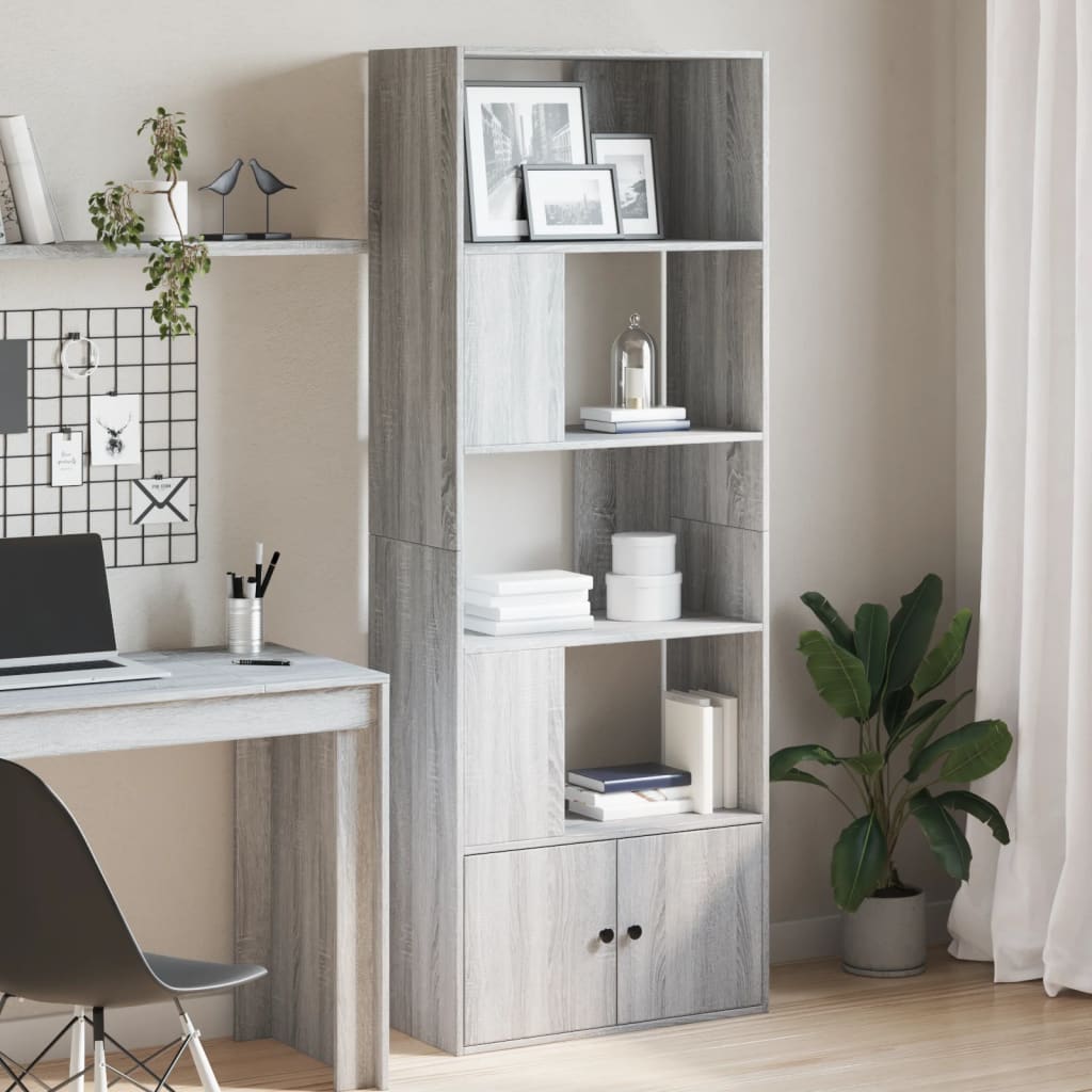 Bookcase Grey Sonoma 70x36x189 cm Engineered Wood