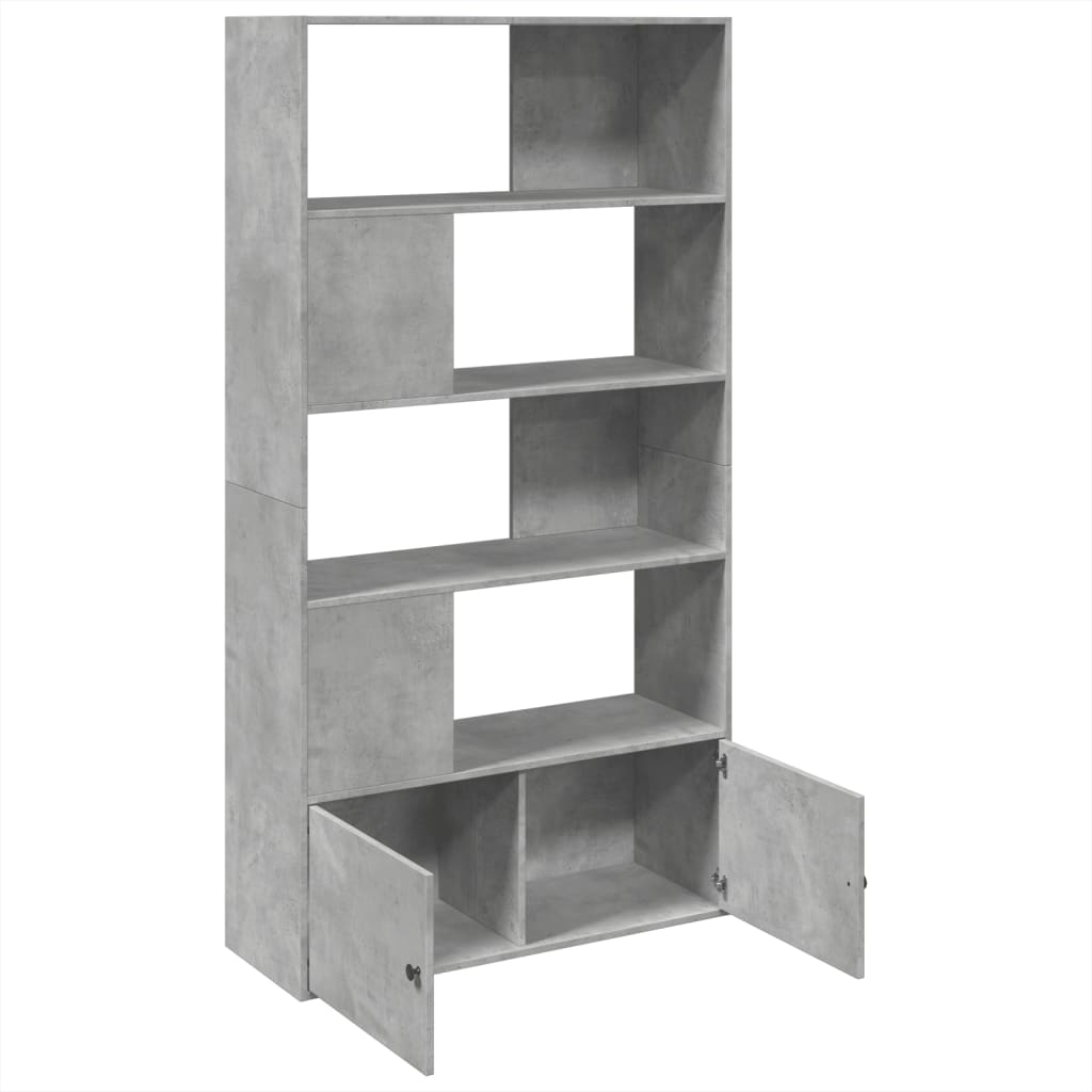 Bookcase Concrete Grey 100x36x189 cm Engineered Wood