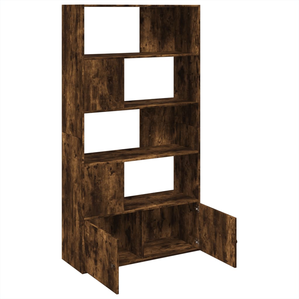 Bookcase Smoked Oak 100x36x189 cm Engineered Wood