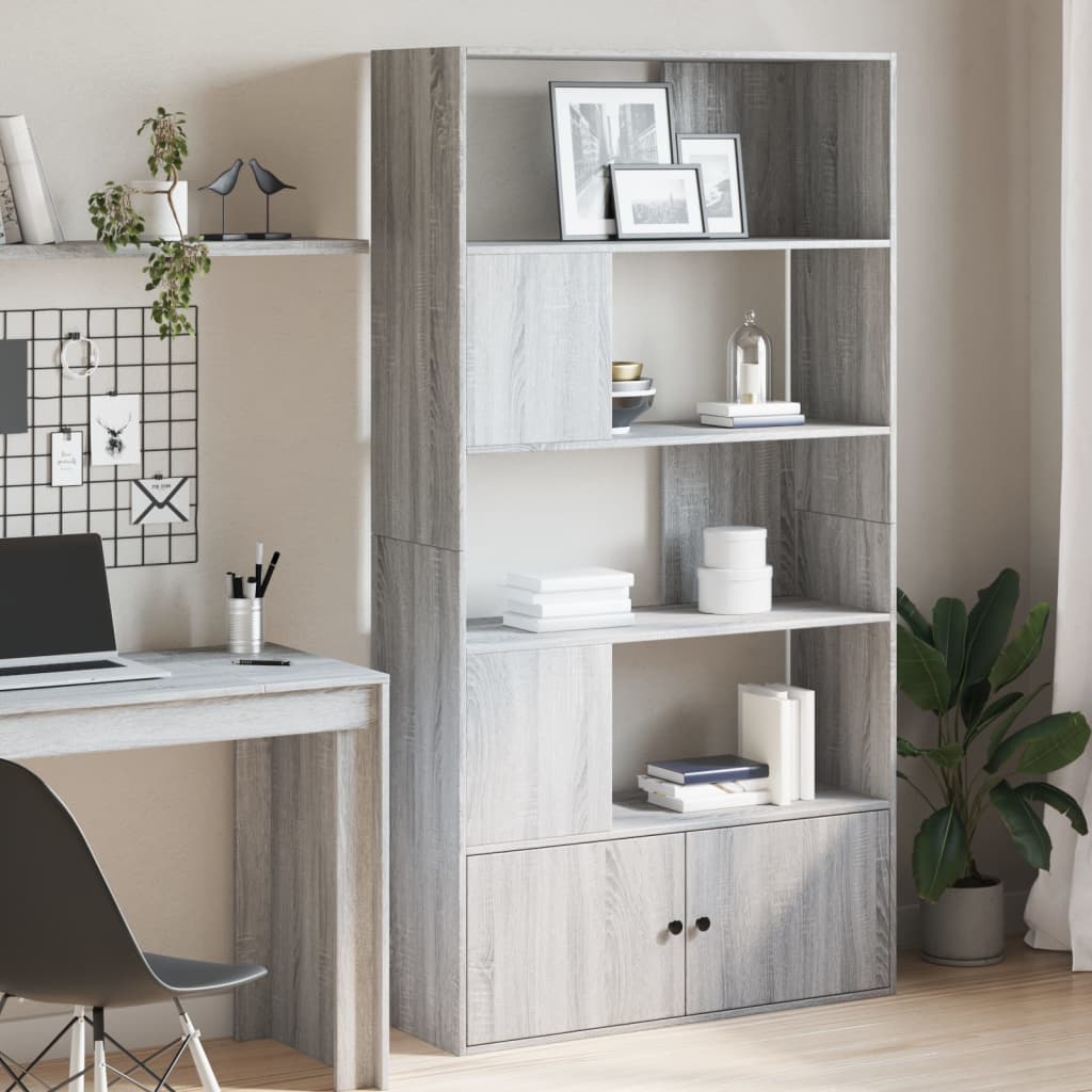 Bookcase Grey Sonoma 100x36x189 cm Engineered Wood