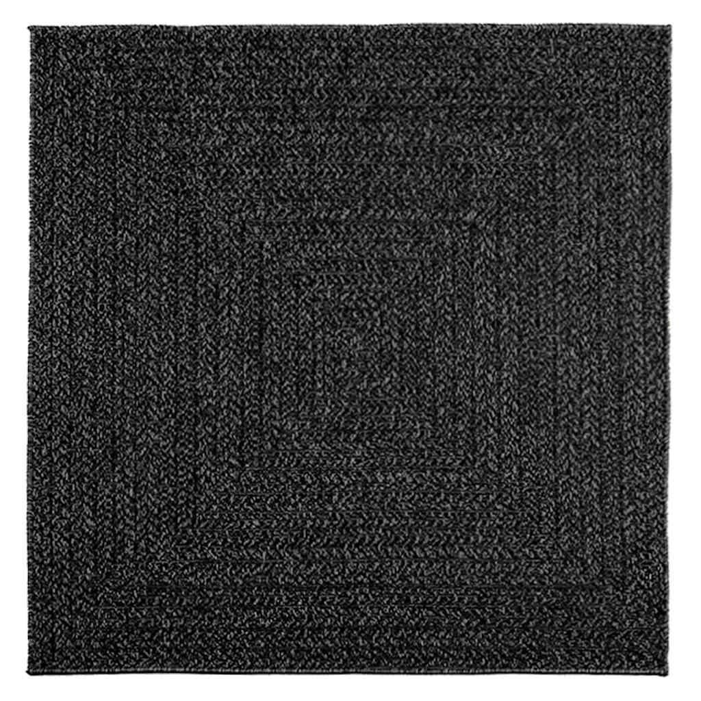 Rug ZIZUR Anthracite 120x120 cm Jute Look Indoor and Outdoor