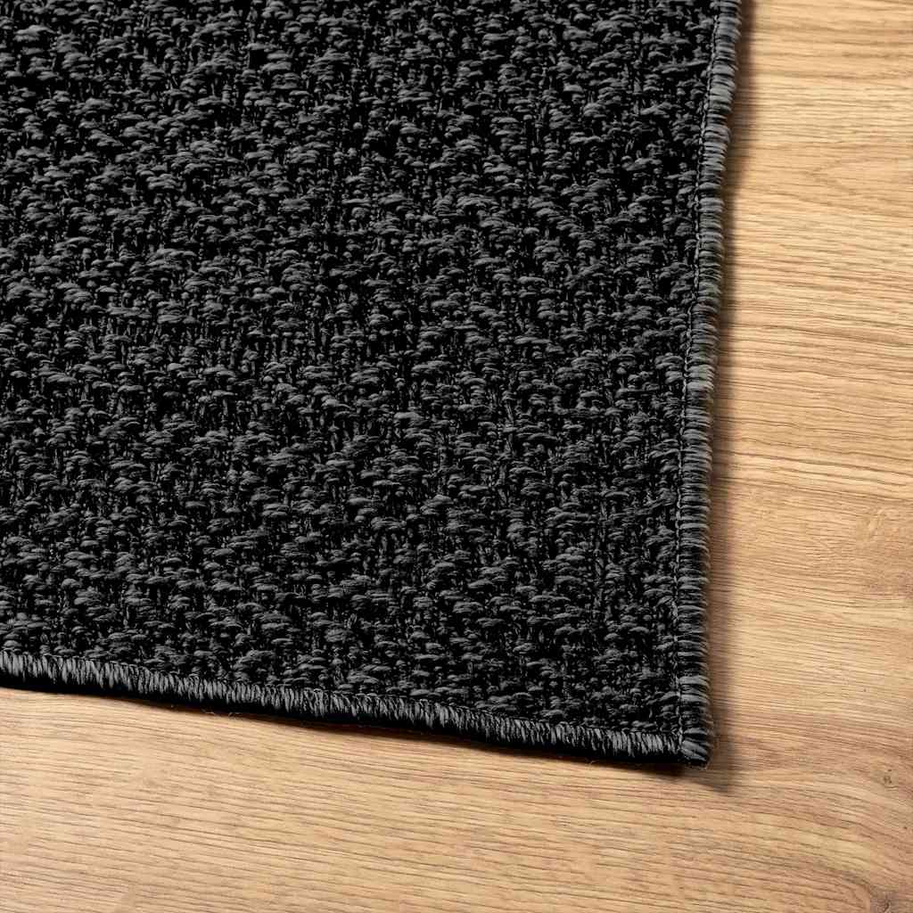 Rug ZIZUR Anthracite 120x120 cm Jute Look Indoor and Outdoor