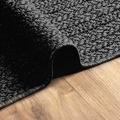 Rug ZIZUR Anthracite 120x120 cm Jute Look Indoor and Outdoor