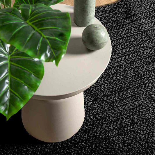 Rug ZIZUR Anthracite 120x120 cm Jute Look Indoor and Outdoor