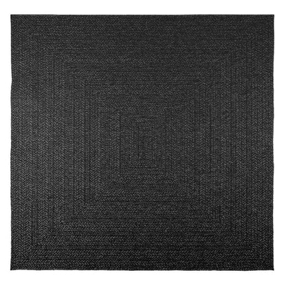 Rug ZIZUR Anthracite 200x200 cm Jute Look Indoor and Outdoor