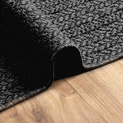 Rug ZIZUR Anthracite 200x200 cm Jute Look Indoor and Outdoor