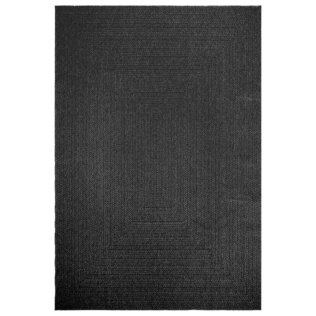 Rug ZIZUR Anthracite 200x290 cm Jute Look Indoor and Outdoor