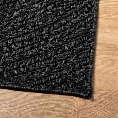 Rug ZIZUR Anthracite 80x150 cm Jute Look Indoor and Outdoor