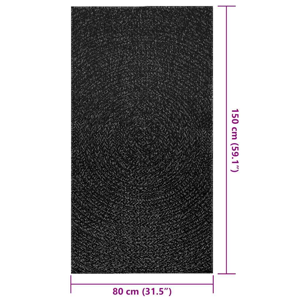 Rug ZIZUR Anthracite 80x150 cm Jute Look Indoor and Outdoor