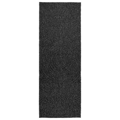 Rug ZIZUR Anthracite 80x200 cm Jute Look Indoor and Outdoor