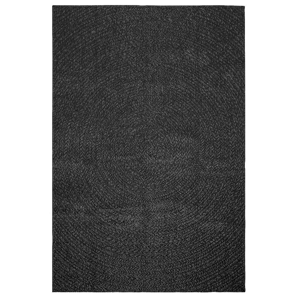 Rug ZIZUR Anthracite 140x200 cm Jute Look Indoor and Outdoor