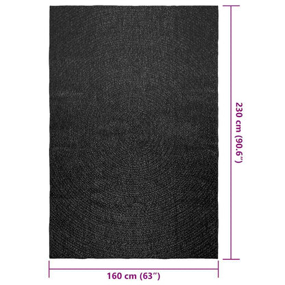 Rug ZIZUR Anthracite 160x230 cm Jute Look Indoor and Outdoor