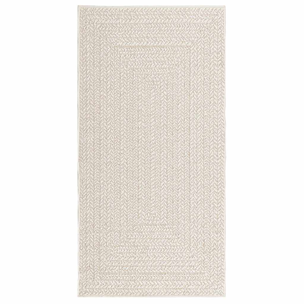 Rug ZIZUR Cream 80x150 cm Jute Look Indoor and Outdoor