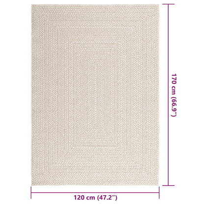 Rug ZIZUR Cream 120x170 cm Jute Look Indoor and Outdoor