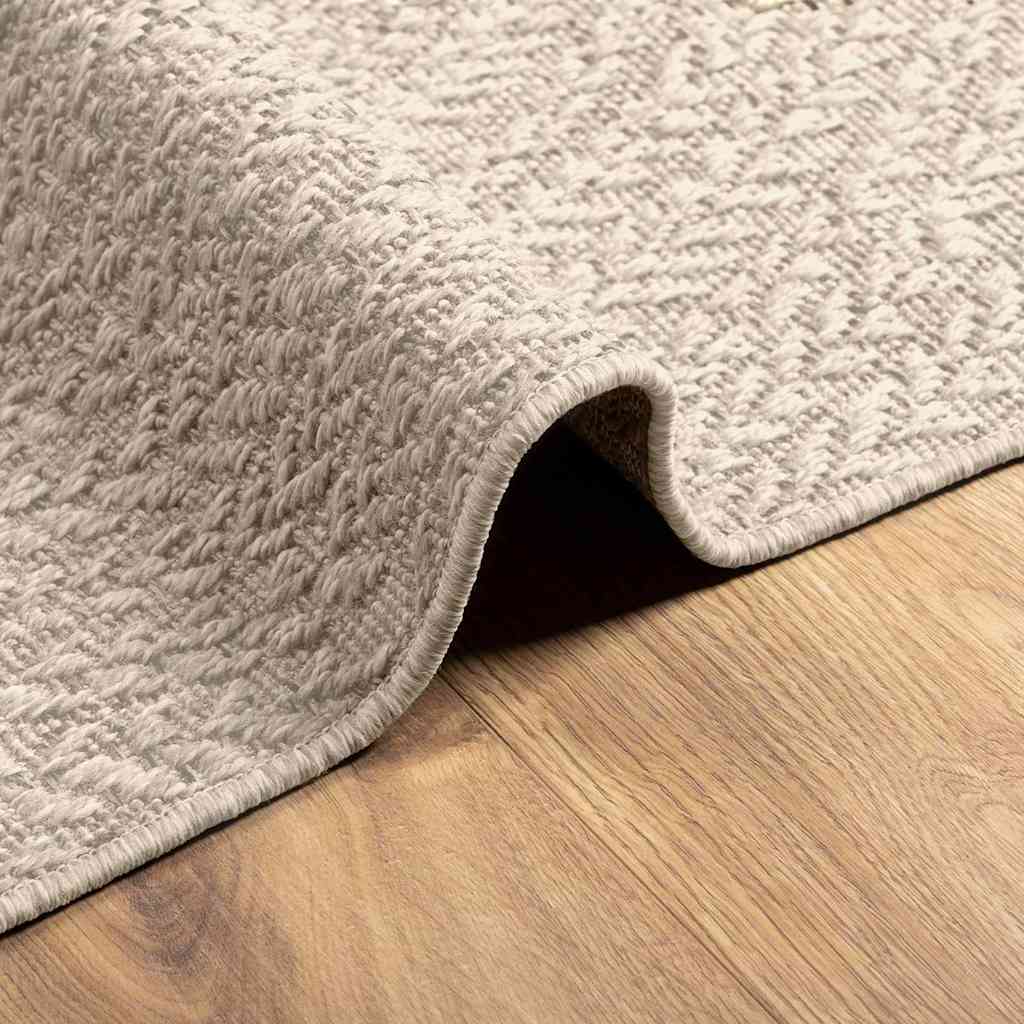 Rug ZIZUR Cream 240x240 cm Jute Look Indoor and Outdoor