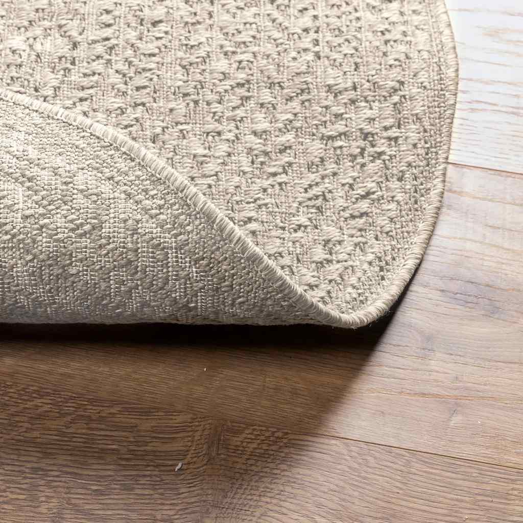 Rug ZIZUR Cream Ø 90 cm Jute Look Indoor and Outdoor