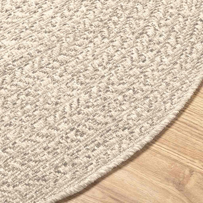 Rug ZIZUR Cream Ø 90 cm Jute Look Indoor and Outdoor