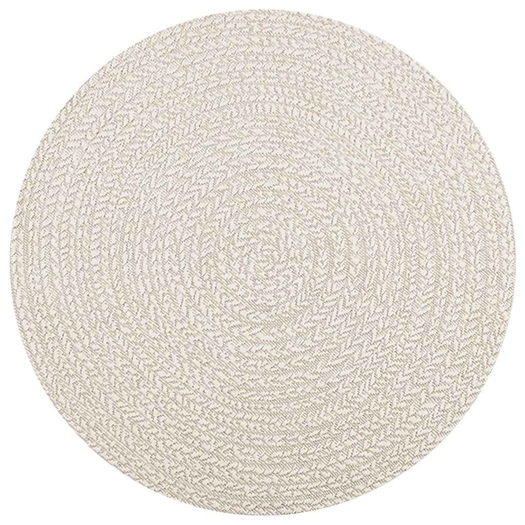 Rug ZIZUR Cream Ø 120 cm Jute Look Indoor and Outdoor