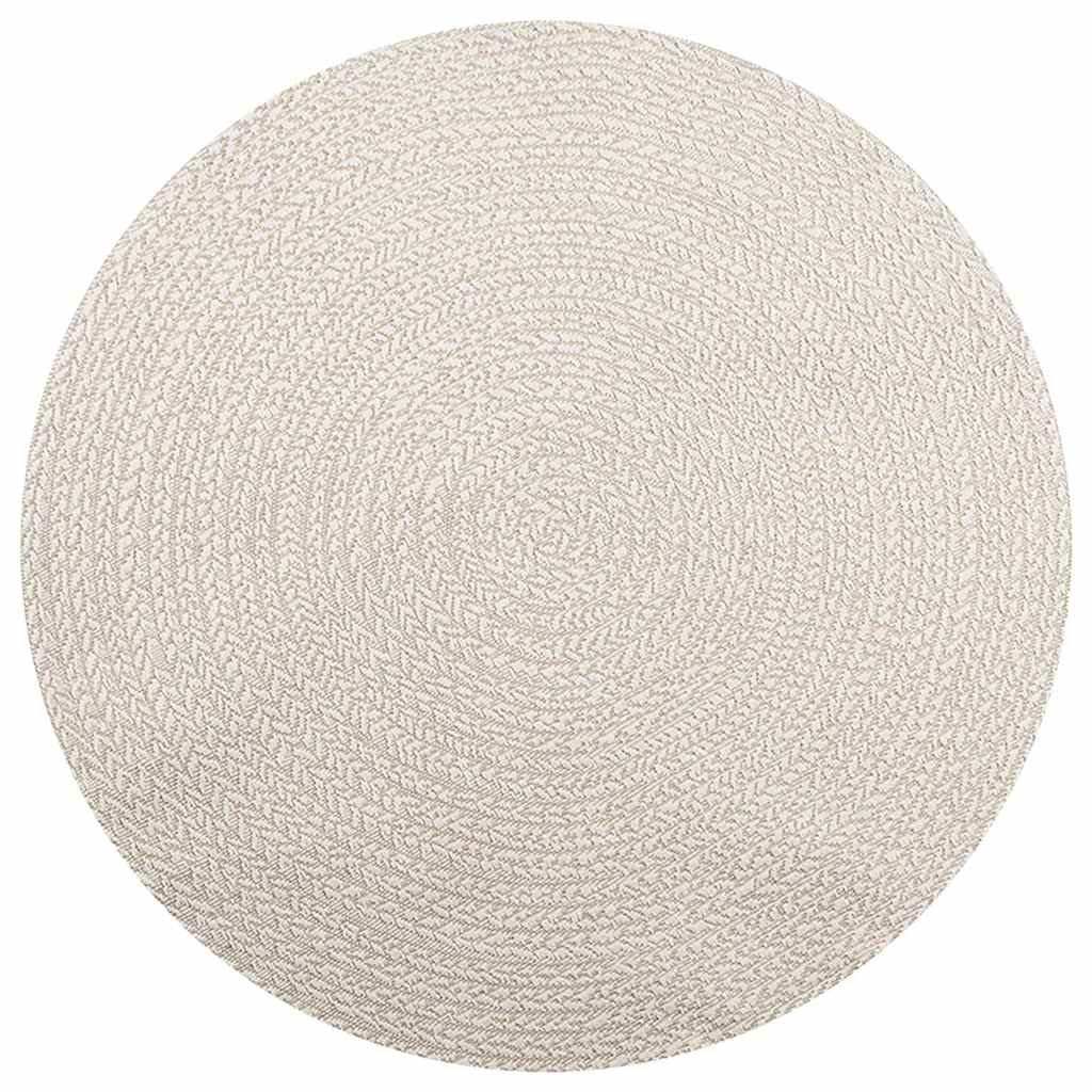 Rug ZIZUR Cream Ø 160 cm Jute Look Indoor and Outdoor