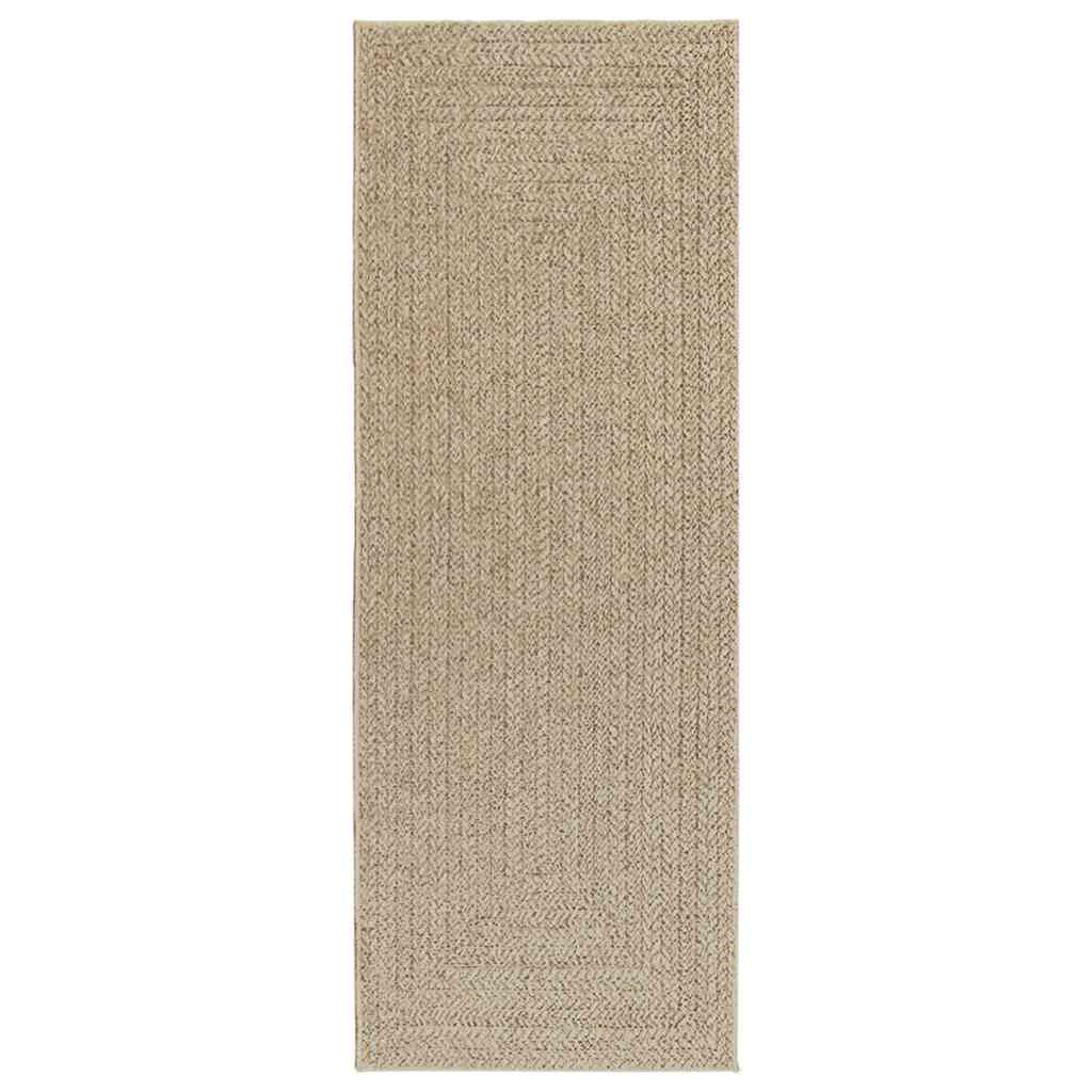 Rug ZIZUR Beige 80x200 cm Jute Look Indoor and Outdoor