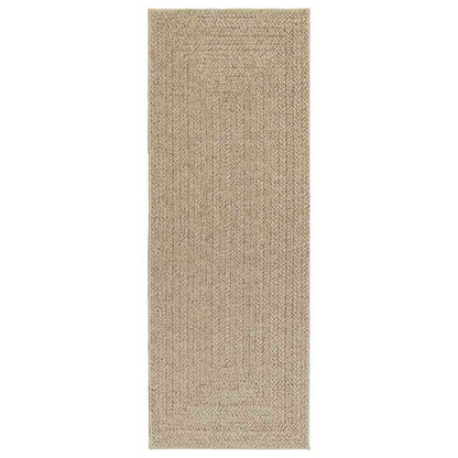 Rug ZIZUR Beige 80x200 cm Jute Look Indoor and Outdoor