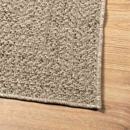 Rug ZIZUR Beige 80x200 cm Jute Look Indoor and Outdoor