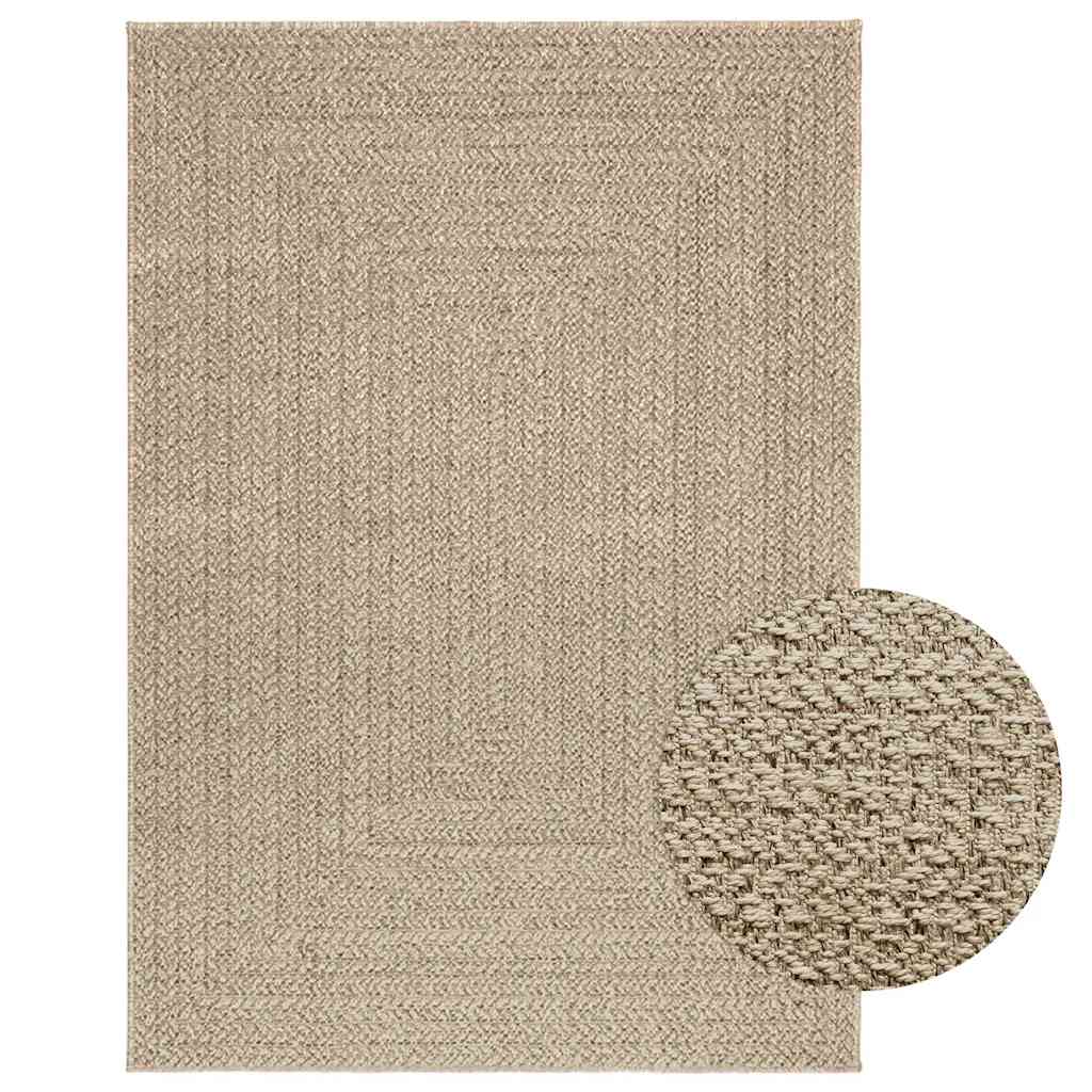 Rug ZIZUR Beige 120x170 cm Jute Look Indoor and Outdoor