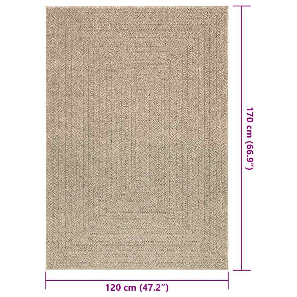 Rug ZIZUR Beige 120x170 cm Jute Look Indoor and Outdoor