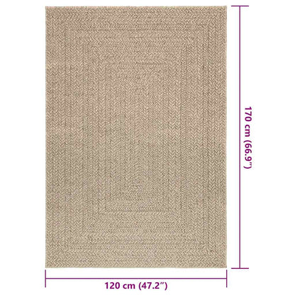 Rug ZIZUR Beige 120x170 cm Jute Look Indoor and Outdoor