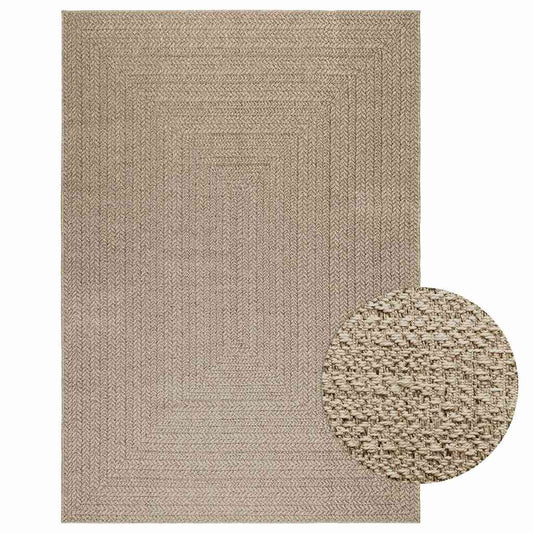 Rug ZIZUR Beige 160x230 cm Jute Look Indoor and Outdoor