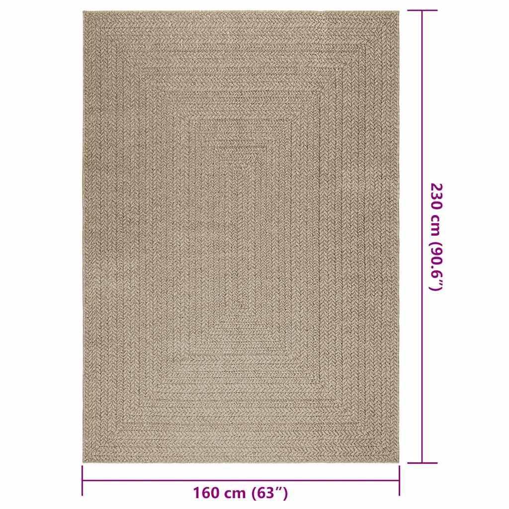 Rug ZIZUR Beige 160x230 cm Jute Look Indoor and Outdoor