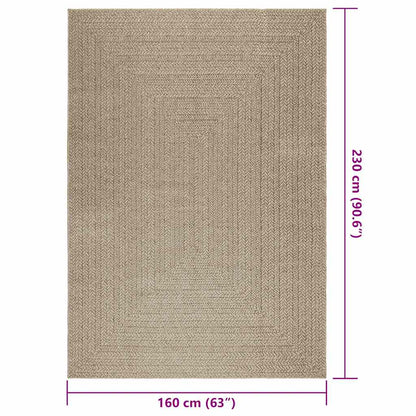 Rug ZIZUR Beige 160x230 cm Jute Look Indoor and Outdoor