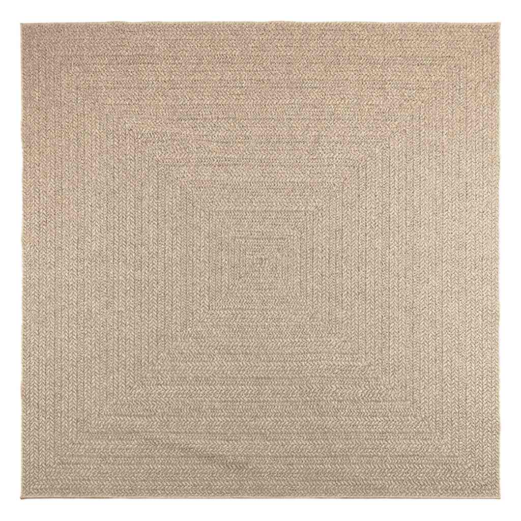 Rug ZIZUR Beige 240x240 cm Jute Look Indoor and Outdoor