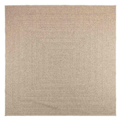 Rug ZIZUR Beige 240x240 cm Jute Look Indoor and Outdoor