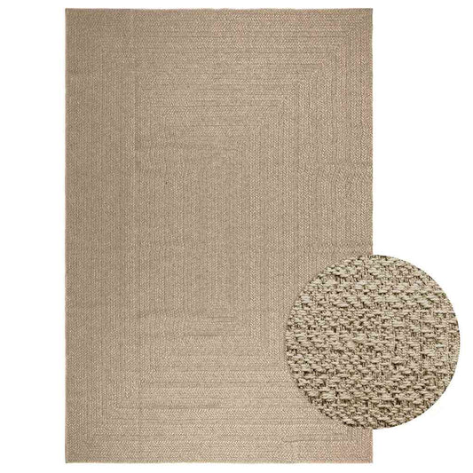 Rug ZIZUR Beige 240x340 cm Jute Look Indoor and Outdoor