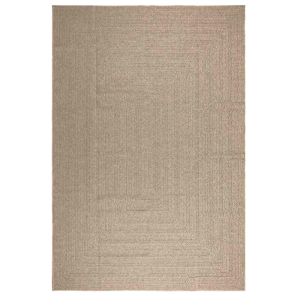 Rug ZIZUR Beige 240x340 cm Jute Look Indoor and Outdoor